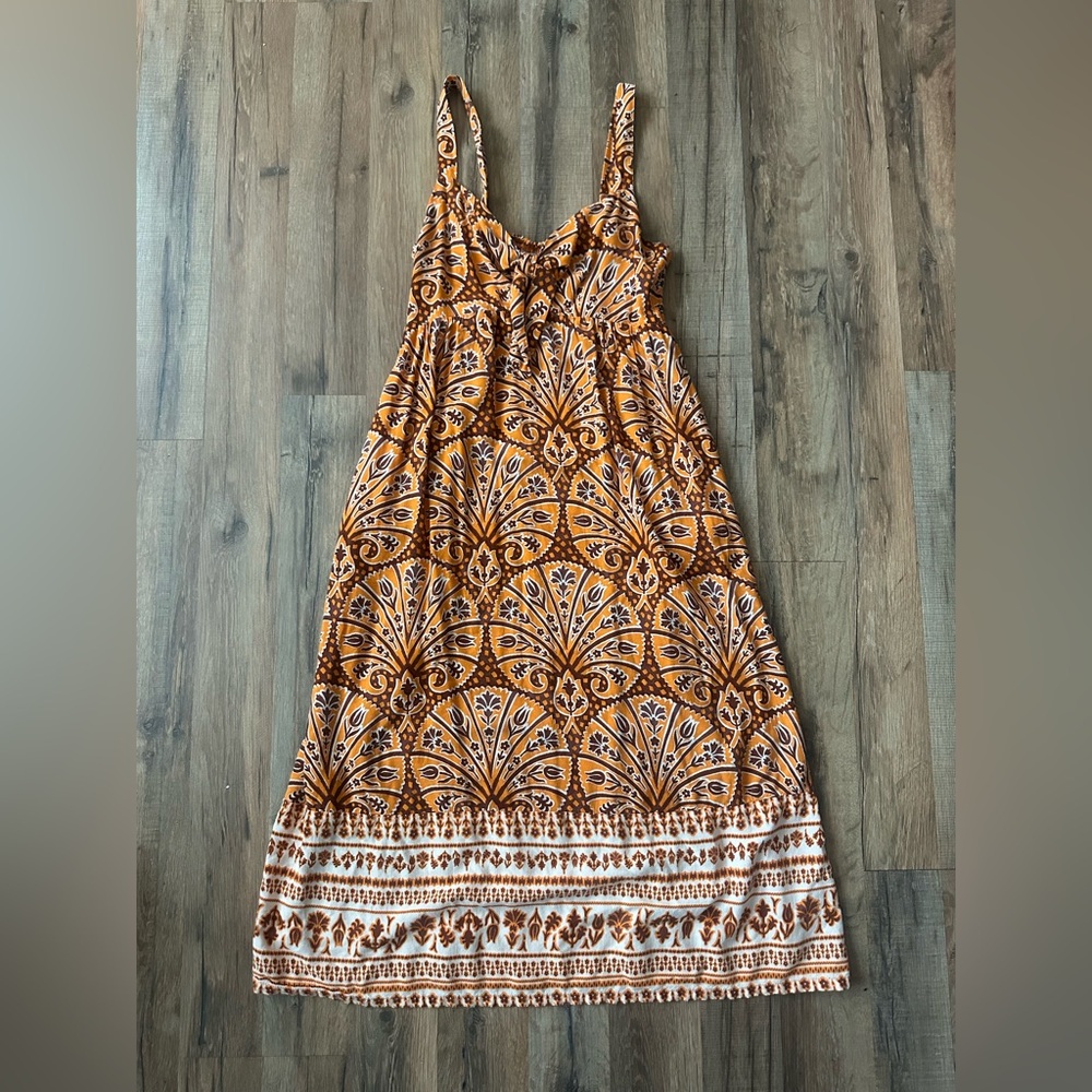 Knox Rose Orange Patterned Sleeveless Dress